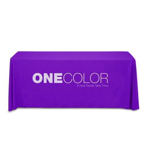 Custom Full-Color Table Throws – Premium Wrinkle-Resistant 300D Trade Show Covers