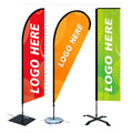 Custom Feather & Teardrop Beach Flags – Complete Heavy-Duty Advertising Banner Kits