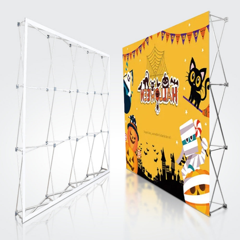 Premium Fabric Pop-Up Backdrop Banner Stand (Instant Setup)