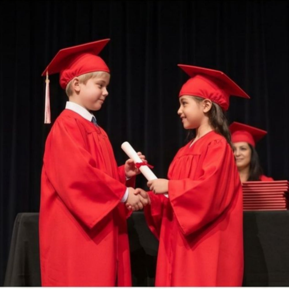 Child Matte Red Graduation Cap, Gown & Tassel Package | Preschool & Kindergarten Regalia