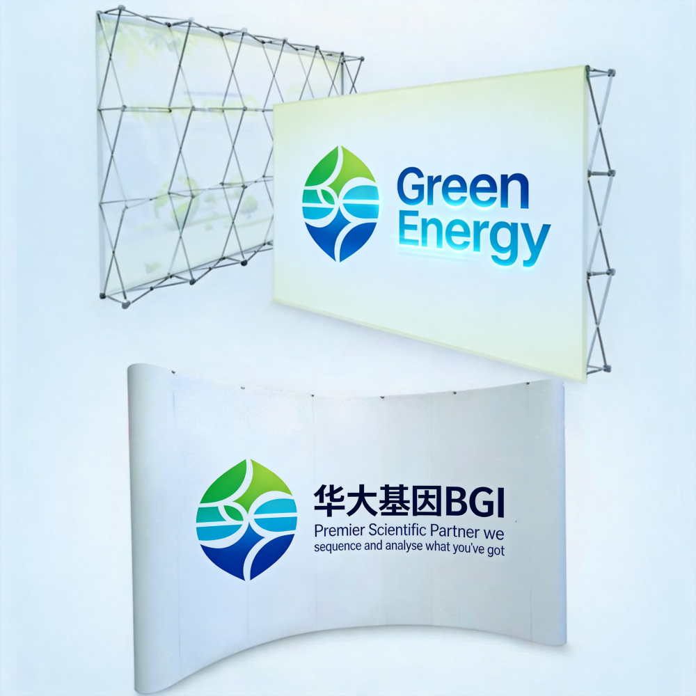 Premium Fabric Pop-Up Backdrop Banner Stand (Instant Setup)