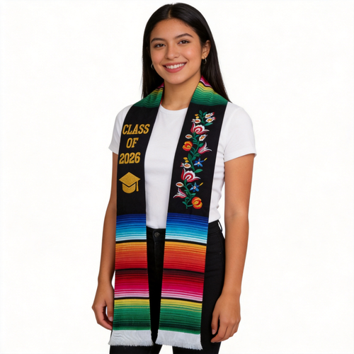 Custom Embroidered Graduation Stoles | 3D Greek Letters & University Crest Sashes