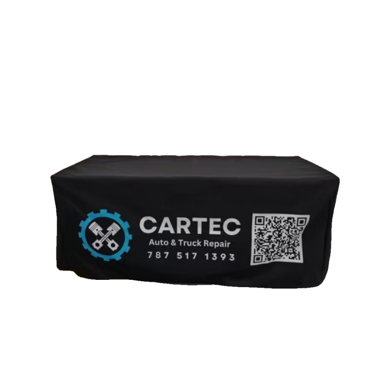 Custom Full-Color Table Throws – Premium Wrinkle-Resistant 300D Trade Show Covers